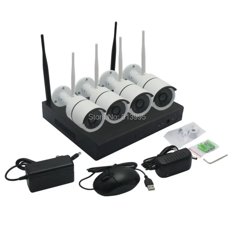 

2016 New 4CH 720P h.264 onvif IR night vision outdoor IP surveillance WIFI camera kit, wireless security network camera system