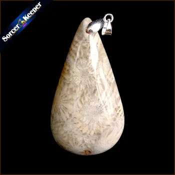 

Natural Chrysanthemum Coral Fossil Stone Beads Pendants Necklaces Wholesale Bijoux Necklace For Men's Jewelry Specimen US060