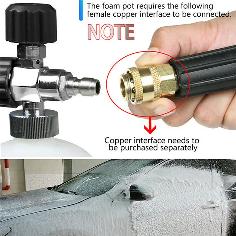 Очистительная насадка 1/4 Автомобильная моечная машина пены инструмент для снежной погоды мыло горшок бутылка 1L Кэннон Ланс высокое Давление челнока 19Y24