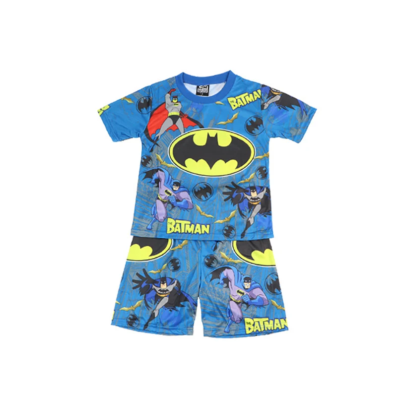 Summer Children's Set Boy Clothes Cartoon Batman Movie Anime Pattern T Shirts Short Round Neck Pullover | Детская одежда и