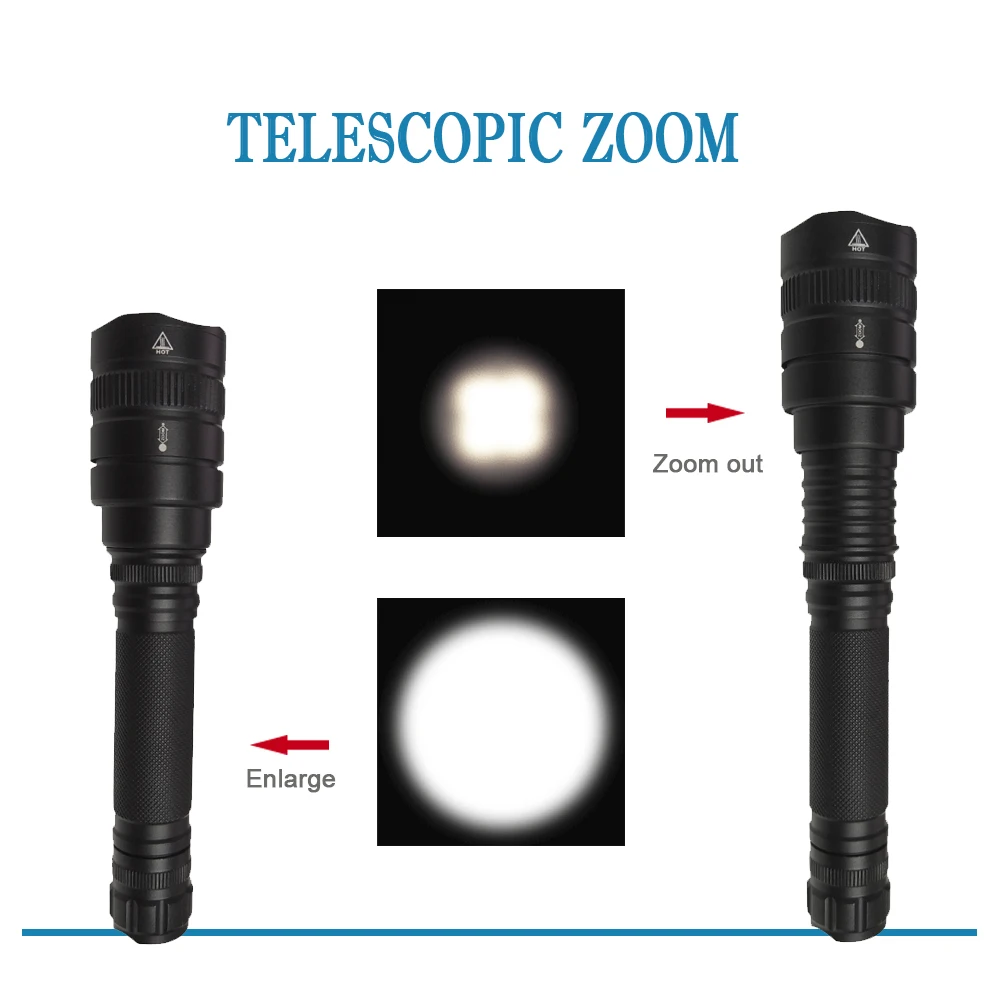 High Power flash light Zoomable cree Xhp50 led Flashlight waterproof torch Lanterna linterna Use rechargeable batteries 18650