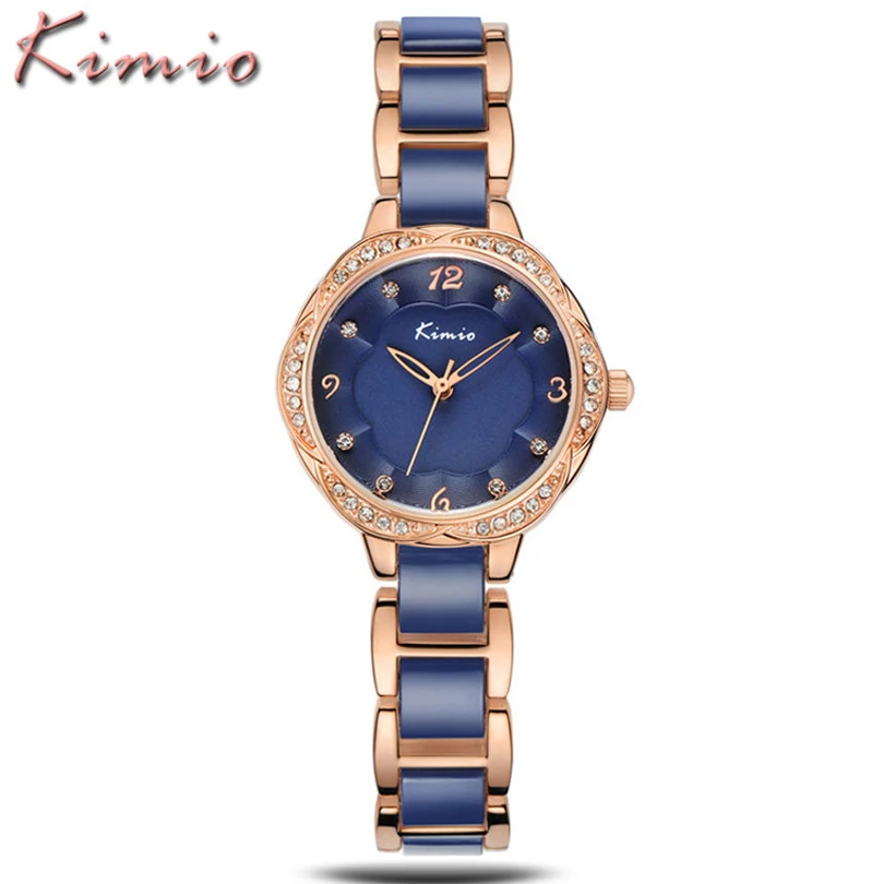 KIMIO 2016 Ladies Watches Top Brand Luxury Diamonds Women Dress Ceramic Bracelet Quartz Watch Relogio Feminino