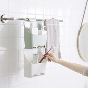 

Plastic Hanging Bath Drain Basket Stackable Shower Caddy Storage Holder Organizer for Bathroom Kitchen Soap Shower gel Holder