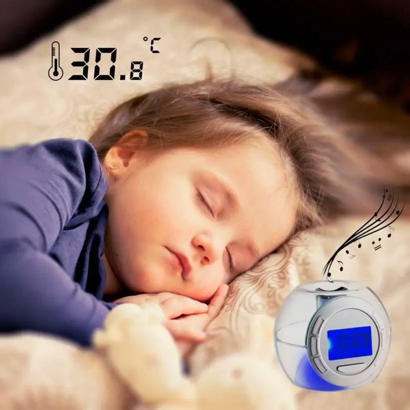 

2018 Wake Up Light Clock For Kids Child Toddler Adults 7 Colors Changing Alarm Clock M23