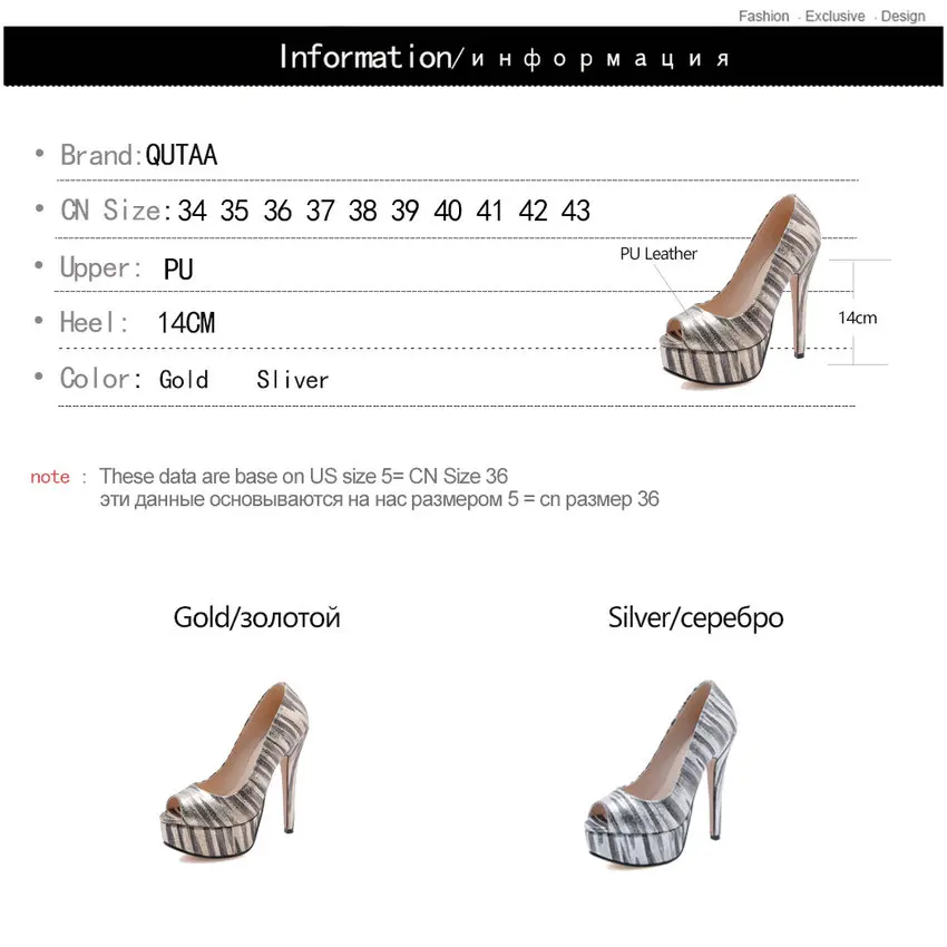 QUTAA/ г. Женская обувь женские туфли-лодочки из искусственной кожи на платформе пикантная обувь для вечеринок в клубном стиле на платформе с открытым носком женские туфли-лодочки размеры 34-43
