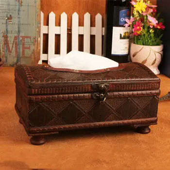 

Fashion Can clamshell Retro tissue box European style Grape pattern Plaid pattern Flowers pattern Storage box Four corner base