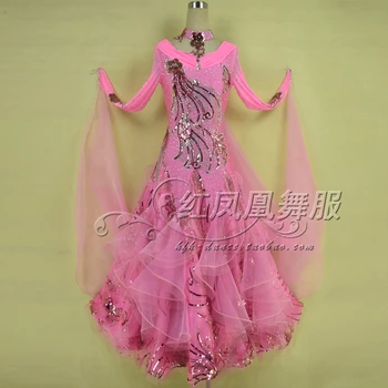 

New Ballroom dance costumes sexy senior embroidery ballroom dance dress for women ballroom dance dresses S-4XL BR420