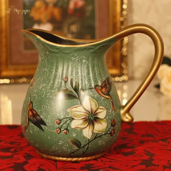 

style of the ancient vase of flower flower American Pastoral retro Decor style decoration crafts Home Furnishing