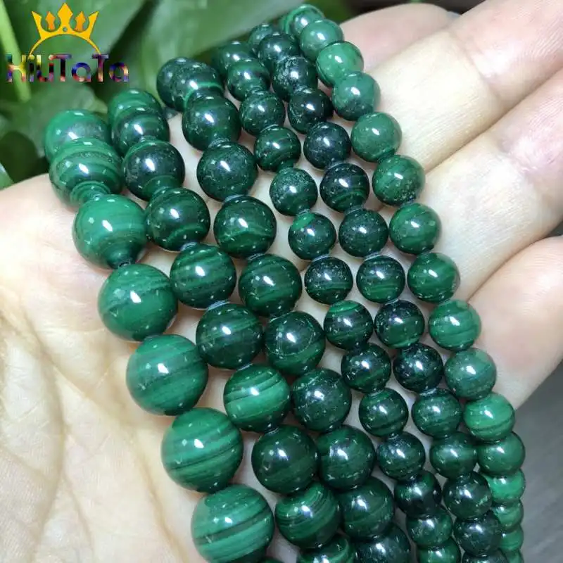 

AA Natural Malachite Peacock Beads Round Loose Stone Beads For Jewelry Making DIY Bracelet Necklace 15Inches Pick Size 6/8/10mm