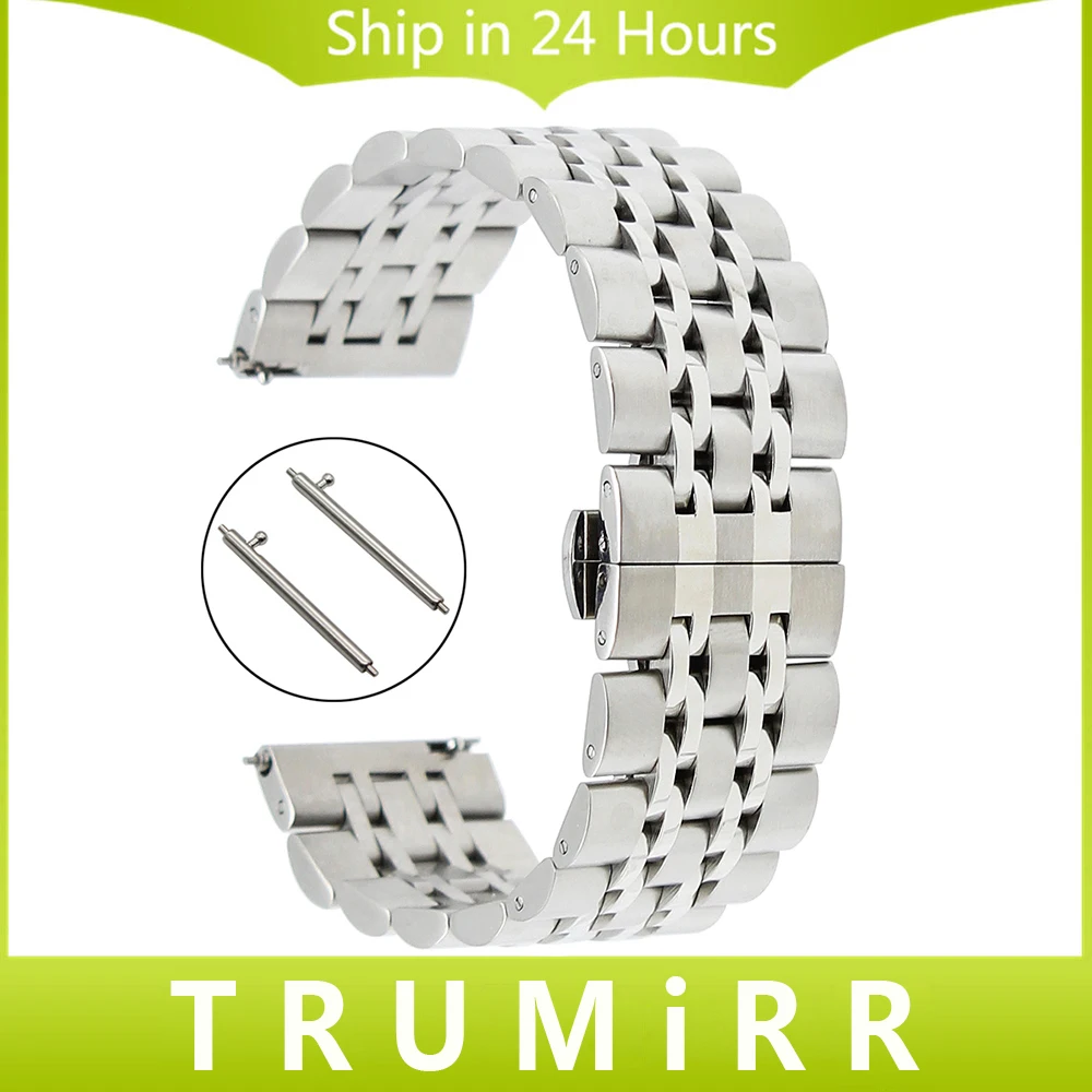 20mm 22mm Stainless Steel Watchband + Quick Release Pins for IWC Watch