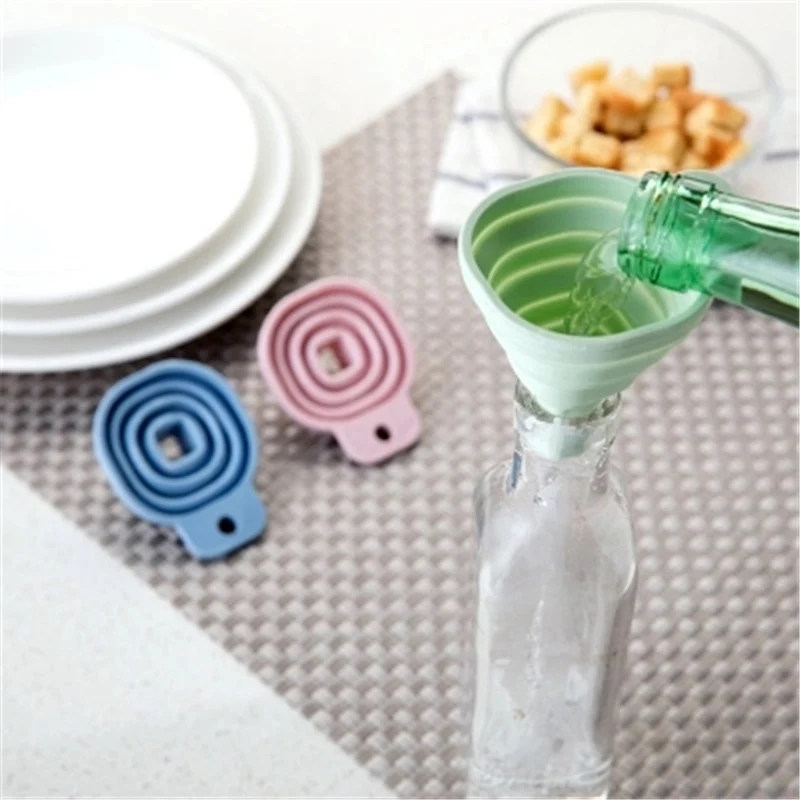 

Silicone Square Telescopic Funnel Mold Foldable Funnel Liquid Dispenser Strainers Kitchen Gadgets Tools Hopper Kitchen Colanders