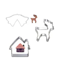 3 шт./компл. Рождественская форма пирог печенье украшения металла пресс для печенья из нержавеющей стали кухонные аксессуары