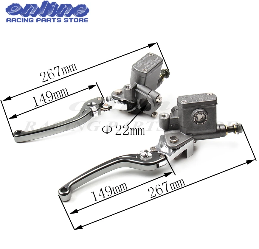 7//8/'/' 22MM MOTO DESTRA CILINDRO POMPA FRENO LEVA FRIZIONE PER PIT DIRT BIKE ATV