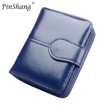 

PinShang Concise Solid Color PU 3-Fold Women Wallets Portable Coin Purse with Zipper Closure KZ30
