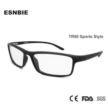 ESNBIE TR90 мужские оптические очки кадр очки с квадратной оправой мужской черный матовый очки с бесцветными линзами Oculos 78207