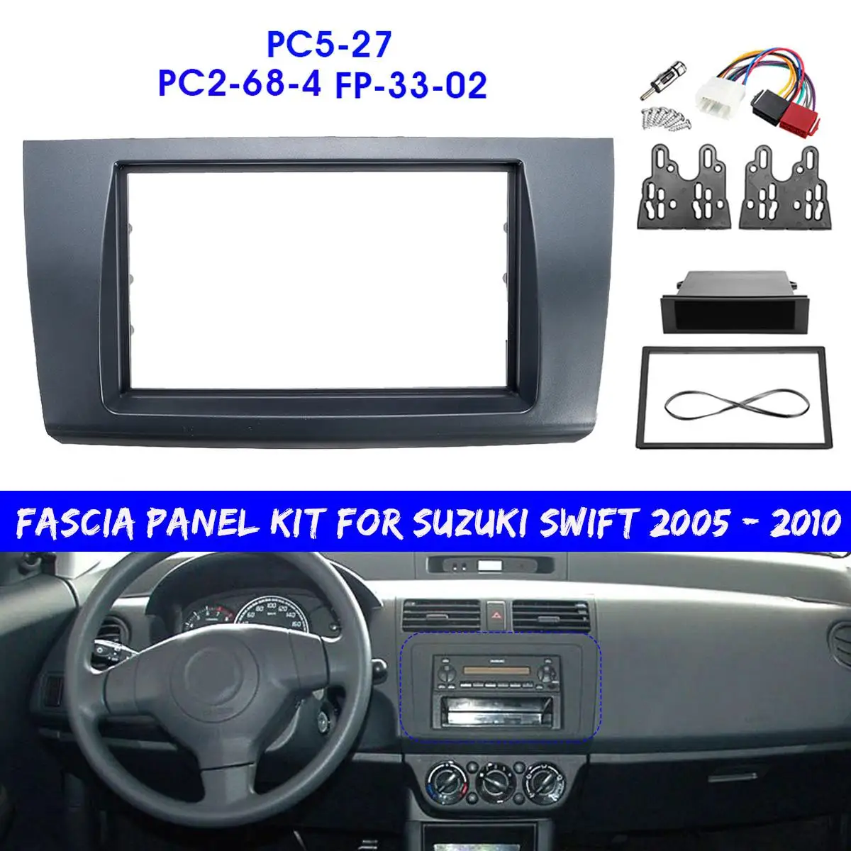 1 Din автомобильный Радио фасции Панель рамка CD DVD тире аудио крышка отделка