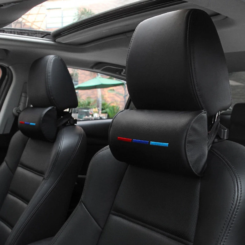 

Black Pillow Head Car Neck Soft Leather Cushion Pad 23*12.5cm High Elastic Rest Comfortable