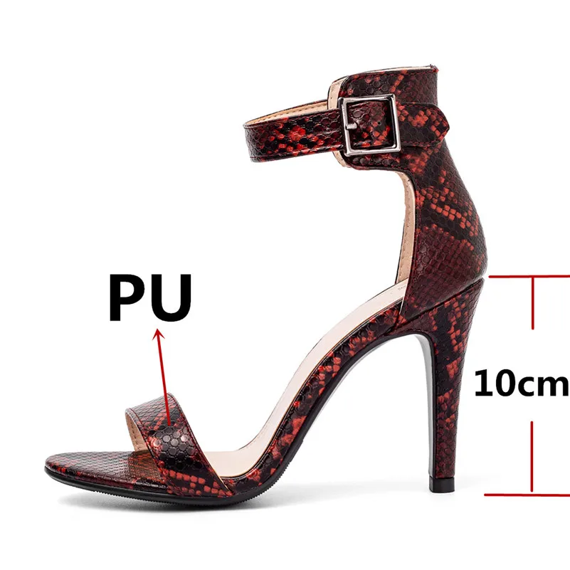 FEDONAS Summer Snakeskin Totem Upper High Heels Women New Classic Pumps Fashion Sexy Summer Sandals Shoes Woman Buckle Sandals