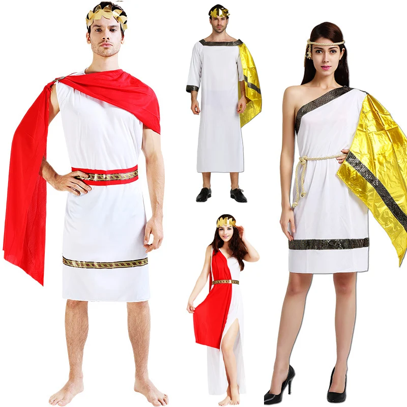 

Women Men Ancient Greece Roman Costume Adults Lovers Greek Egypt Egyptian Cosplay Greek Costumes Halloween fancy dress clothing