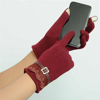 

Women's Winter Warm Full Finger Touch Screen Weaved Knit Wrist-Gloves Mittens
