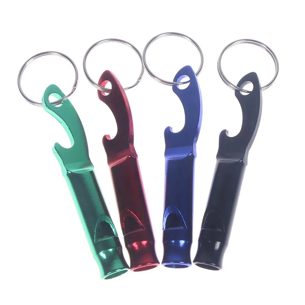 Hot Bottle Opener Keyring Whistle Aluminum Alloy Bar Tool Key Chain