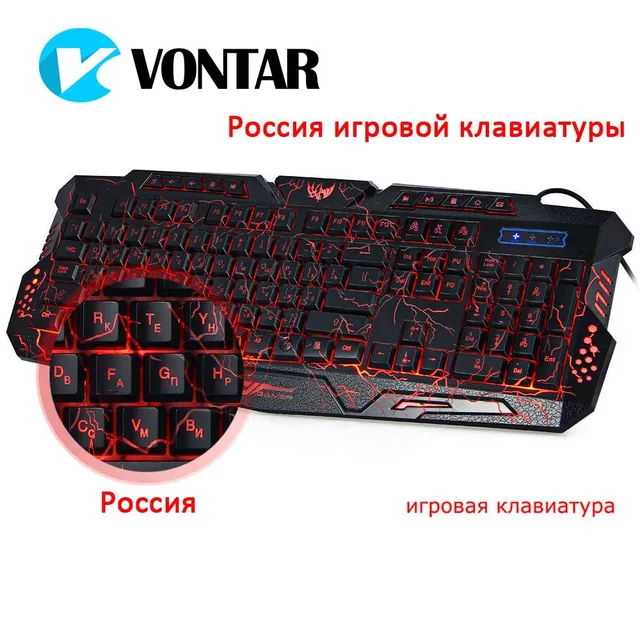 Best Offers VONTAR M200 Russian English 3 Colors Backlight Wired USB Gaming Keyboard with Adjustable Brightness for desktop Computer PC Best Offers VONTAR M200 Russian English 3 Colors Backlight Wired USB Gaming Keyboard with Adjustable Brightness for desktop Computer PC
