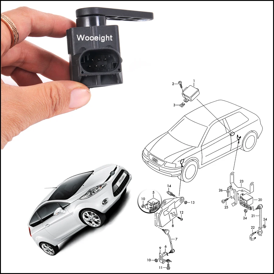 

Wooeight Headlight Level Range Control Sensor For Audi A3 A4 A6 A8 TT VW Bora Passat Golf 4B0907503 4B0907503A 4B0 907 503