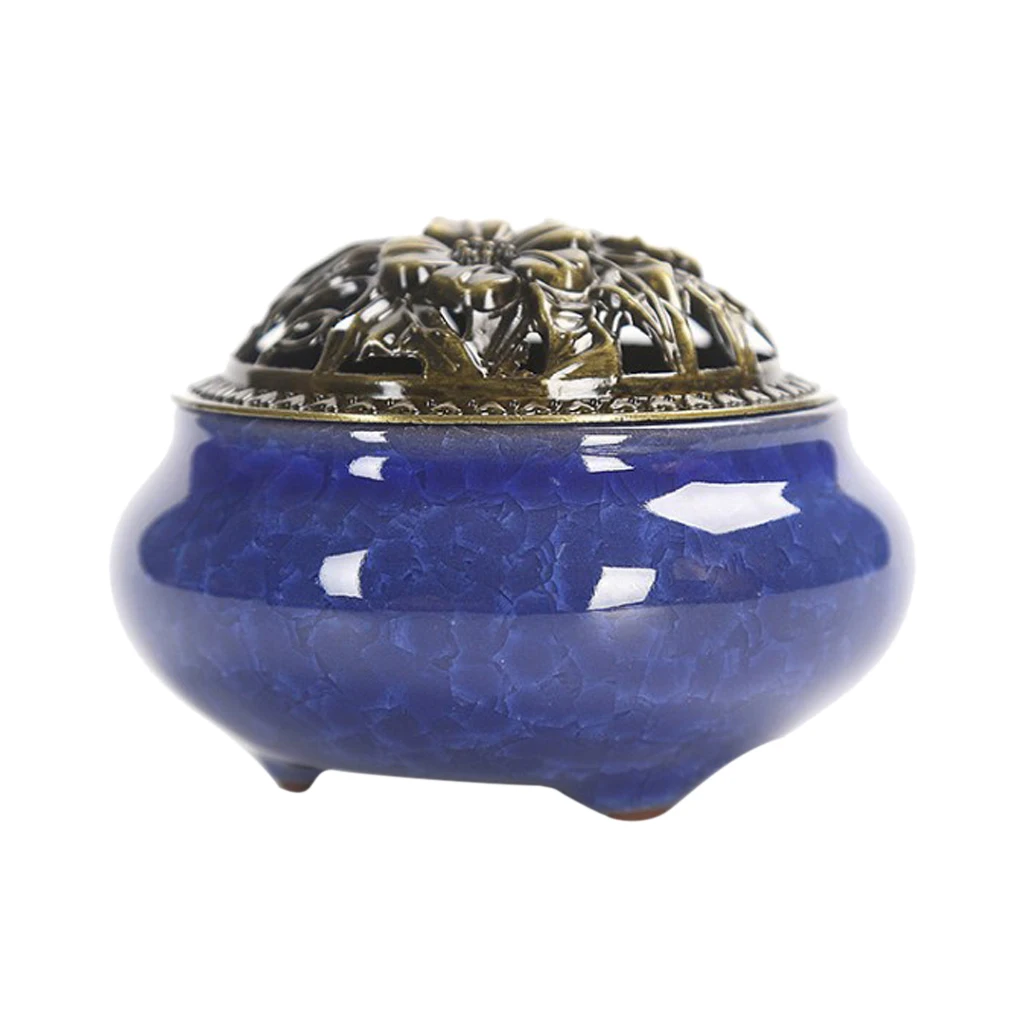 Ceramic Incense Burner Holder Joss Stick Cones Spiral Sandalwood Censer Office Home Living Room Decor Crafts