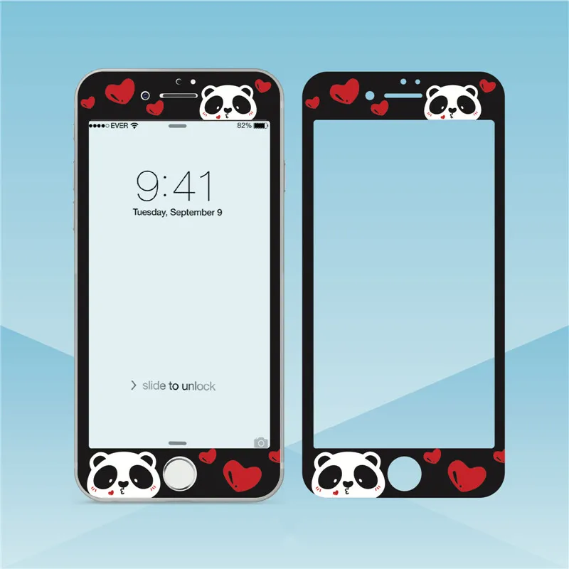 

Full Cover Cartoon Tempered Glass For iPhone 8 7 plus 3D Soft Edge Screen Protector For iPhone 6 6s Lovely Protective Film