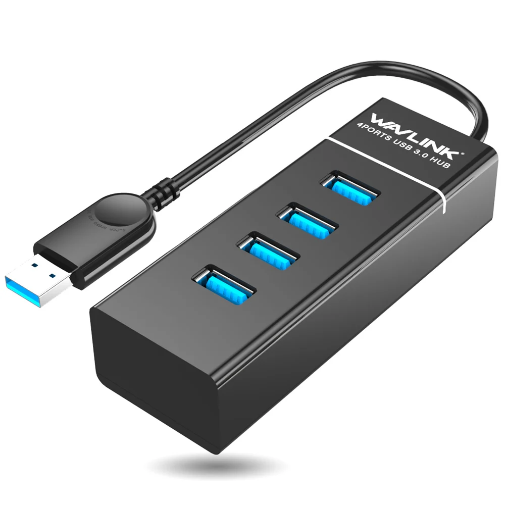 Wavlink высокоскоростной USB3.0 концентратор 4 порта разветвитель концентратор 5 Гбит/с кабель адаптер портативный концентратор данных для Windows/Mac OS/Linux/Android