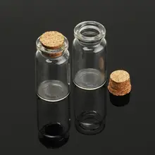 40 мм Высота Горячая 10 шт./лот Мини Стеклянная бутылка с пузырьками Флаконы Подвески прозрачные бутылки с пробкой-10022553