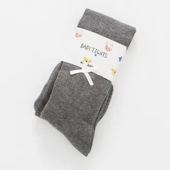 

Winter Warm Kids Girls Sweet BowKnot Elastic Pantyhose Solid Color Soft Cotton Knit Stocking P1