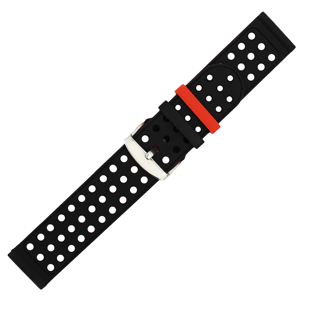 Силиконовый резиновый ремешок для часов 18 мм 20 мм 22 мм для Seiko ремешок браслет на запястье петля ремень черный зеленый красный серый розовый