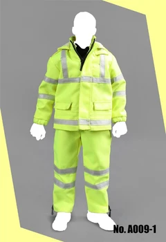 

A009 1/6 Men's Casual Leisure Fluorescent Clothes Set Coat Pants and T shirt Red Green for 12''Action Figures Bodies