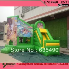 2016new commodity free shipping PVC5x4.4m tarpaulin inflatable bouncers with slide for kids and baby