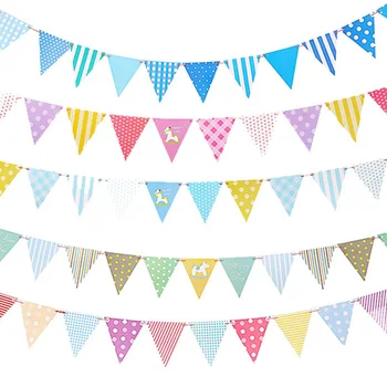 

Stripe Streamer Festive Supplies Birthday Banner Party Dress Up Delta Flag Decoration Arrangement Room Flag Children's Day DIY