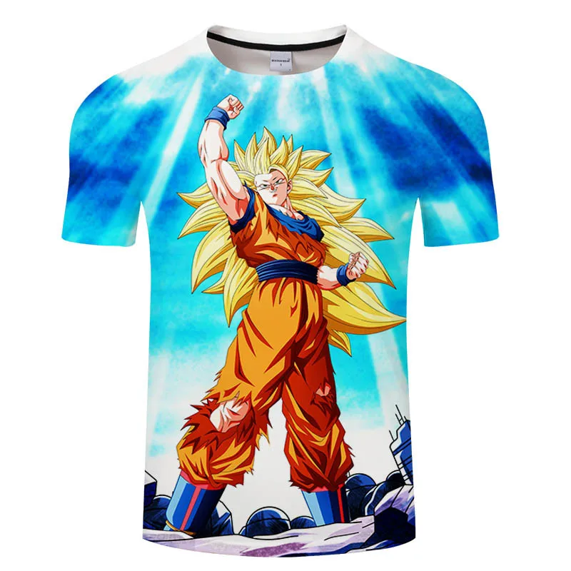 Бренд Супер Саян Гоку Dragon Ball футболка 3d футболка аниме смешные мужские футболки хип хоп Новая мужская одежда топы Азиатский размер S-6XL