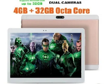 10 inch 4G Tablet Android 6.0 Octa Core 1920*1200 IPS RAM 4GB ROM 64GB Dual SIM Cards GPS Tablet PCs+Gifts Free shipping