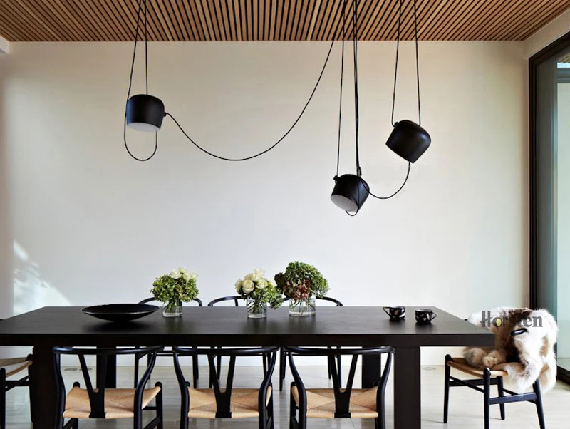 Horsten Nordic Art Decoration DIY Pendant Lights Black White Creative Aluminum Pendant Lamp For Dining Living Room Restaurant Bar (5)