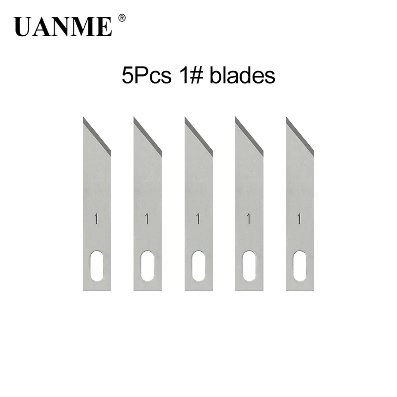 UANME 5 шт./компл. точность Сталь лезвие гравировальный Скульптура Ножи скальпель, режущий инструмент для ремонта печатных плат 1#3,#7,#11,#17-#50
