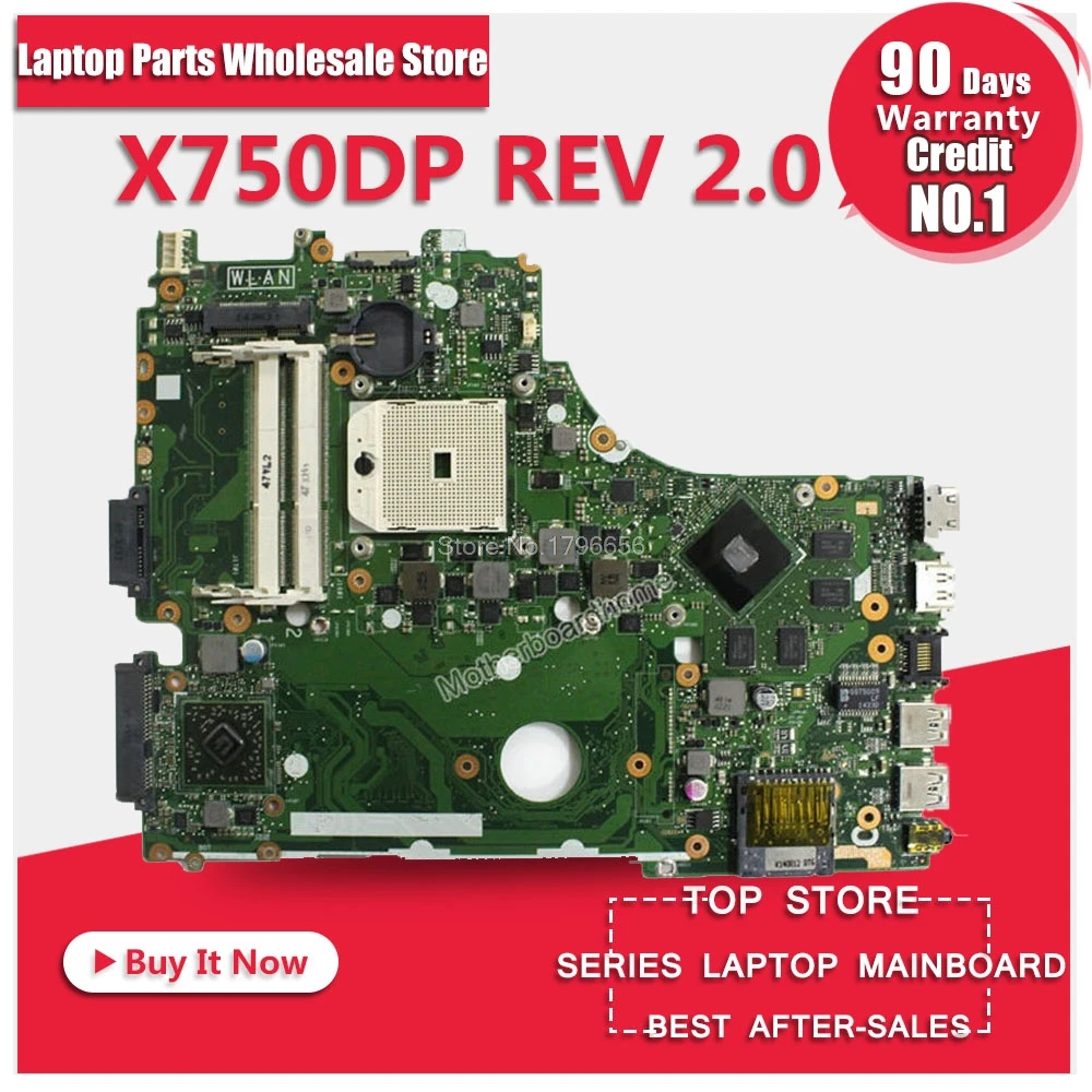 X750DP Motherboard REV:2.0 For ASUS X550 X550DP K550D X550D K550DP laptop Motherboard X750DP Mainboard X750DP Motherboard 100%OK