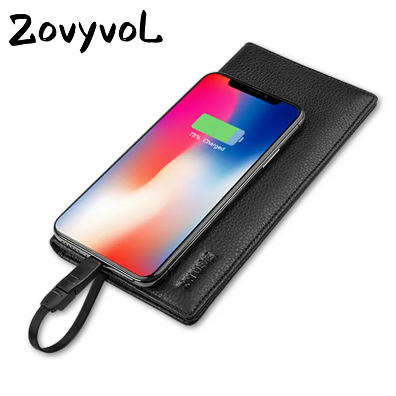 

ZOVYVOL Portable Unisex Smart Wallet Phone With USB for Long Charging Wallet Adapt For Ipone Android Capacity 8000 mAh Travel