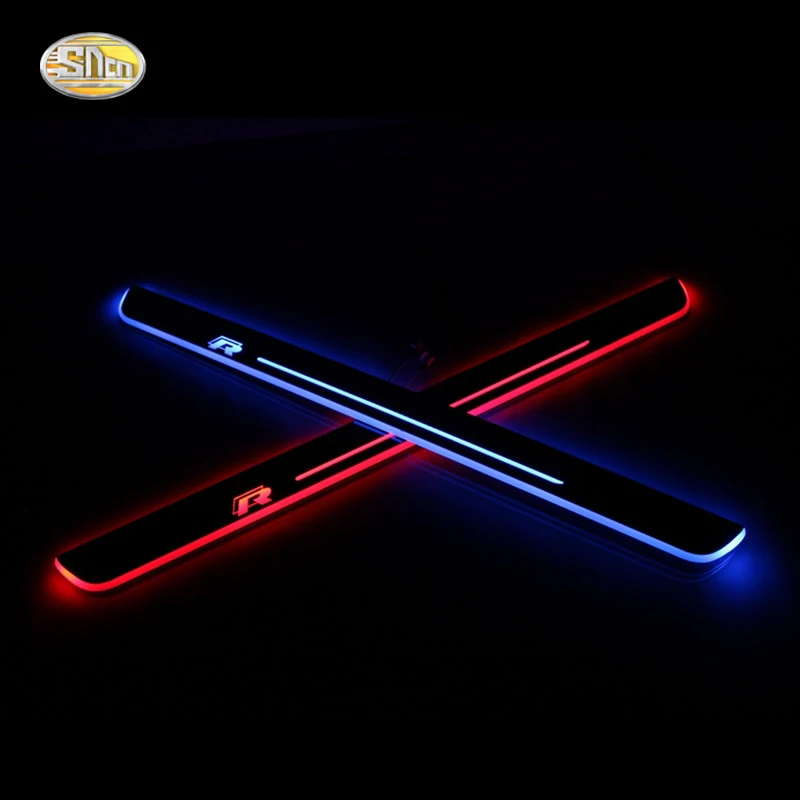 

SNCN LED door sill for Volkswagen Vw Scirocco R 2009~2015 Led moving lights door scuff plate welcome pedal