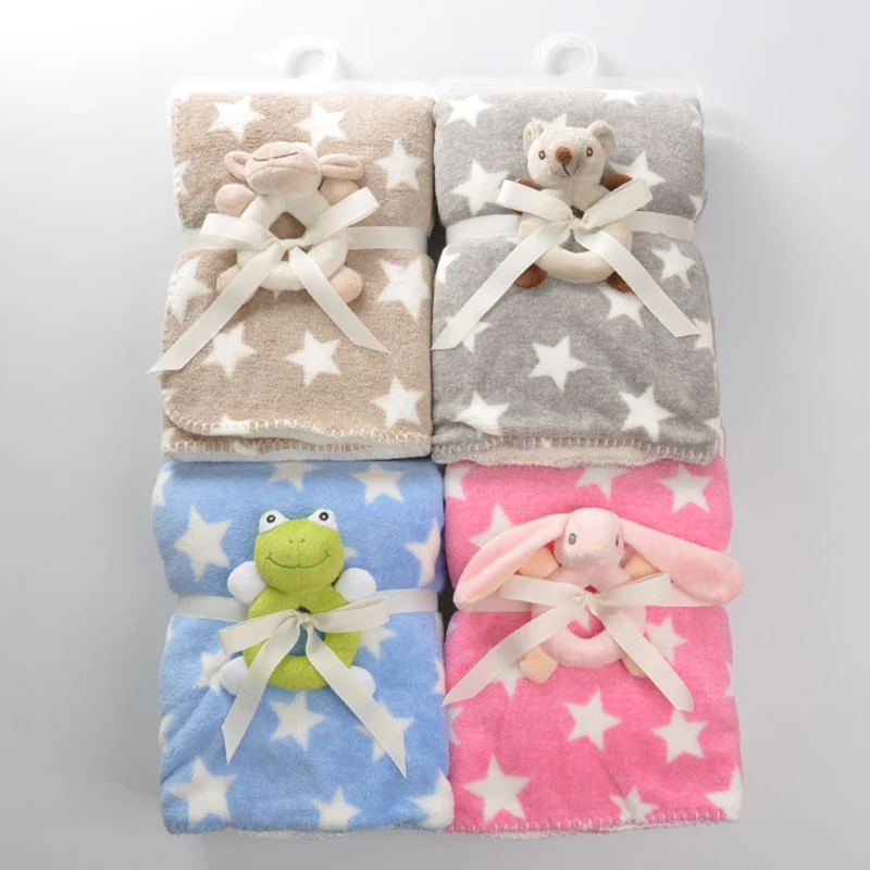 

Baby Blanket Thermal Coral Fleece Toy Blanket Infant Swaddle Nap Receiving Stroller Wrap For Newborn Baby Bedding Bebe Blankets