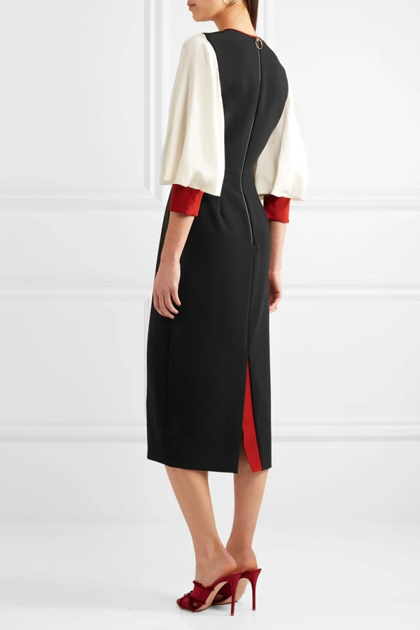 Британский бренд, мода, летнее женское дизайнерское подиумное лоскутное платье-карандаш для офиса, женское платье до середины икры, vestido