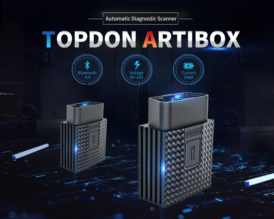 TOPDON OBDII сканер ArtiBox Bluetooth профессиональный мониторинг в реальном времени считыватель кодов Android iOS OBD2 автомобильный диагностический инструмент