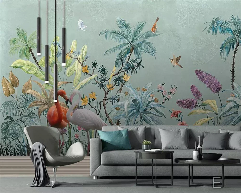 Beibehang пользовательские фото обои 3D Настенные обои тропический лес цветок и птица фон стены гостиной росписи