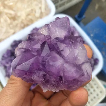 

Natural purple crystal cluster quartz crystal specimen healing