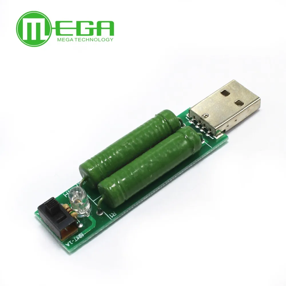 

USB mini discharge load resistor 2A/1A With switch 1A Green led, 2A Red led