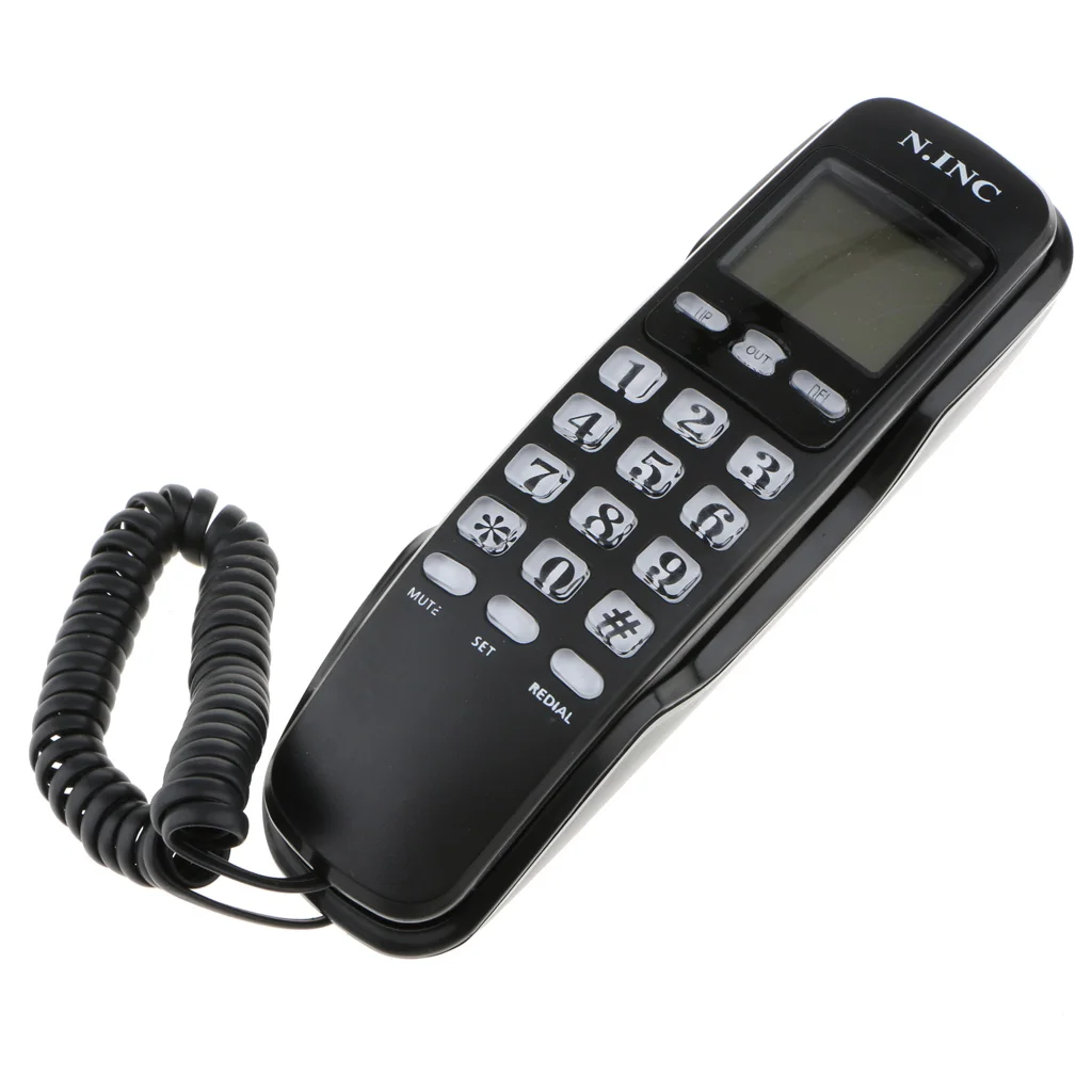 ABS Материал DTMF/FSK система дуэли настольный проводной телефонный динамик Определитель номера телефонный ЖК-дисплей черный